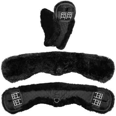 Produktbild von Equinate Mondgurt anatomisch Lammfell 60 cm Schwarz