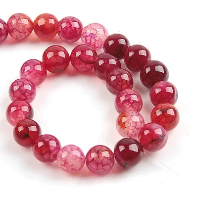 Achatperlen, rot, 8 mm, 15 Stück, rund, zum Auffädeln