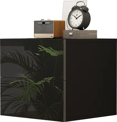 Produktbild von Nachttisch Vicco Sofie Schwarz Hochglanz 49.6 x 51.2 cm, Model 40423