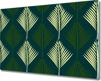 Produktbild von Herd-Abdeckplatte Glas Schneidebrett Ceranfeld-Abdeckung - 80x52 cm - Abstrakte Blätter