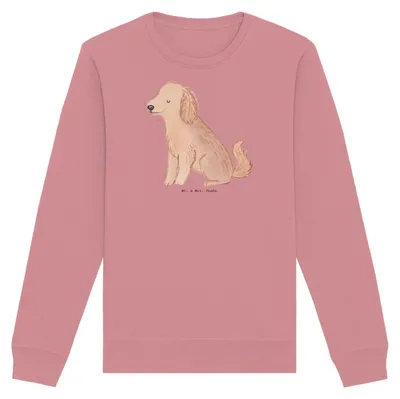 Produktbild von Mr. & Mrs. Panda Baumwoll Pullover Cocker Spaniel Moment Größe L - Canyon Pink - Geschenk, Bio, Englische Cockerspaniel, Sweatshirt, Pulli, Sweater