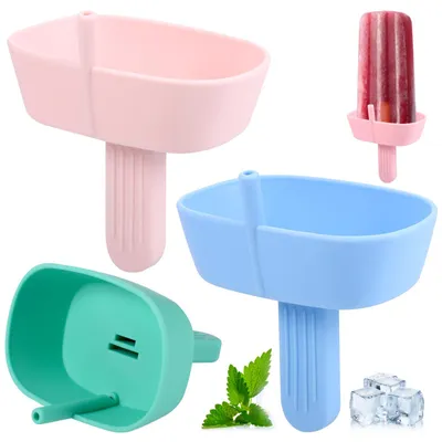 Eislollyhalter aus Silikon, 4 Stück, tropffrei, wiederverwendbar