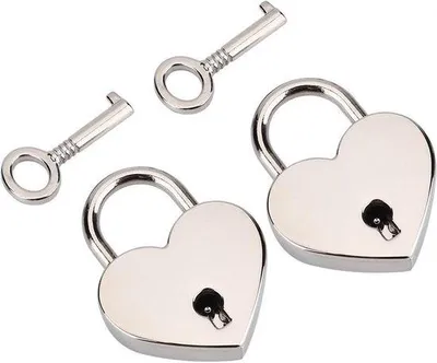 Image de Mini-serrure en forme de cœur, argentée, pour boîte à bijoux