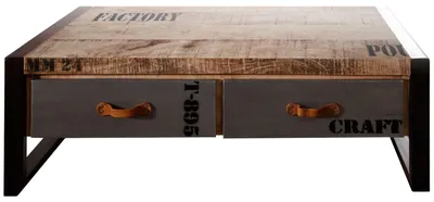 Produktbild von MASSIVMOEBEL24.DE Couchtisch Mango 115x60x40 natur bedruckt FACTORY #128