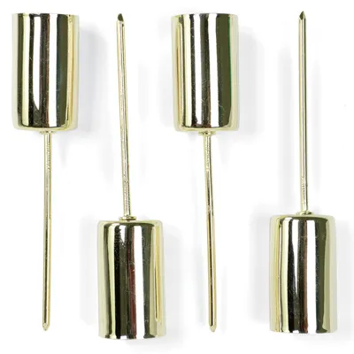 Produktbild von Stabkerzenhalter Goldfarben 2,3 x 11 cm aus Metall - 4er Set