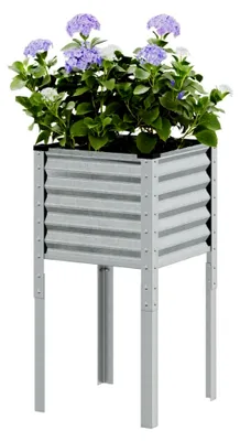 Produktbild von Pflanzkübel Hochbeet aus Metall für Garten und Terrasse 45x45x88 cm verzinkter Stahl