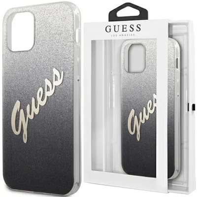Produktbild von Guess Guhcp12Mpcuglsbk Iphone 12/12 Pro 6,1"" Czarny/Schwarz Hardcase Glitter Gradient Script