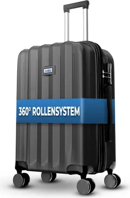 Produktbild von Reisekoffer 1052 Reisetasche Koffer Handgepäck Tasche Trolley ABS Anthrazit M-55cm (Handgepäck)