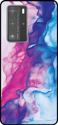 Produktbild von Smartphonica Telefon Fall geeignet für Huawei P40 Pro mit rosa blau Marmor Print - TPU Backcover Fall Rose blau Marmor Design