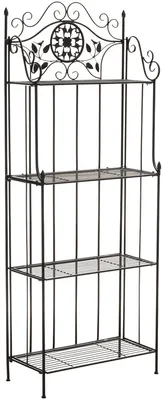 Produktbild von Pflanzenregal Flora - klappbares Metall, 4 Regale | Farbe: schwarz | Abmessungen: 66x32x175 cm