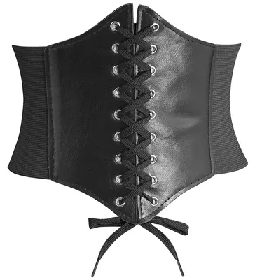 Productafbeelding van DTWAWA Zwarte korsetgordel voor dames, brede elastische tailleband