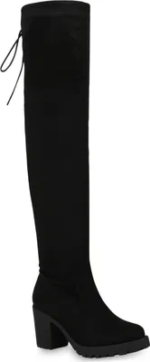 Produktbild von Mytrendshoe Damen Overknees Leicht Gefütterte Stiefel Boots 833657, Farbe: Schwarz, Größe: 38