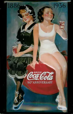 Produktbild von Blechschild Coca Cola 50th Anniversary 1886 - 1936 Werbeschild Retro Schild