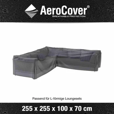Produktbild von AeroCover Eck-Lounge-Hülle L-form 255x255x100x70cm, Patio sofa cover, Grau, Polyester, 1 Stück(e), 2,55 m