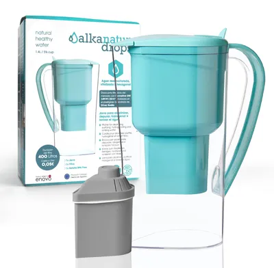 Wasserfilterkanne 1,4 L mit Zeolith-Klinoptilolith, pH 9, Magnesium