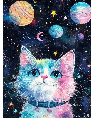 Image de Kit de peinture diamant 5D, motif chat, pour adultes et débutants, dimensions 30x40 cm