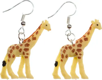 Produktbild von Giraffe Ohrringe Ohrring Miniblings Hänger Tier Afrika Giraffen 34mm Gummi