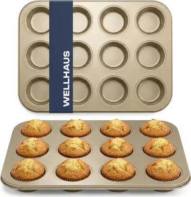 Produktbild von WELLHAUS Muffinform, 35x2.7x26.5 cm, 12 Stück, Gold