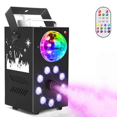 Immagine prodotto di Macchina del fumo - 700 W - 9 lampade LED 3-in-1 - Fumo colorato - Controllo DMX - Spina EU - 220 V