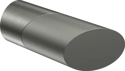 Produktbild von Interdeco Endstücke / Zierabschlüsse für Gardinenstangen mit 20 mm Ø Edelstahl-Optik/Satin-Silber, Typ Verano (Schräge Bicolor), Pack. 2 Stück