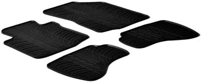 Image de Gledring set de tapis en caoutchouc compatible avec Citroen C1 / Peugeot 107 / Toyota Aygo 2010- (profil en T 4 pièces + clips de fixation)