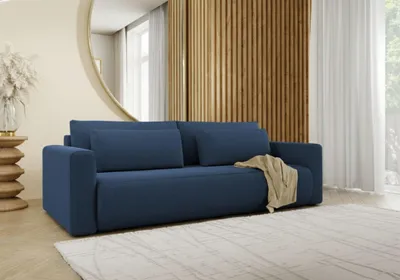 Immagine prodotto di Erbezzo - Divano Letto 2 Posti, 240x105 cm blu, Contenitore