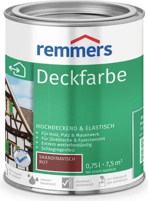 Produktbild von Remmers Deckfarbe skandinavisch rot 0,75 l, Holzlack