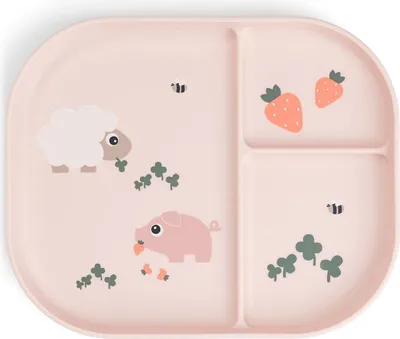 Immagine prodotto di donebydeer, piatto per bambini "Piccola Fattoria", rosa