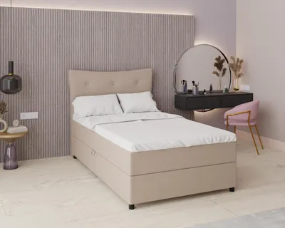 Produktbild von Boxspringbett, 120cm x 200cm, Grau, mit Bettkasten, Matratze und Topper, Einzelbett, NEVADA, Panda Möbel