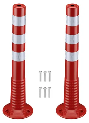 Zdjęcie produktu dla Słupek parkingowy słupek ogrodzeniowy - Elastycznypoliuretan - 75 cm - Zestaw 2 szt. - Pomarańczowy odblaskowy
