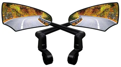 Image de Miroirs de vélo, lot de 2, pliables, en verre véritable, rotatifs à 360°, pour guidon de vélo électrique, scooter électrique, côté gauche et côté droit