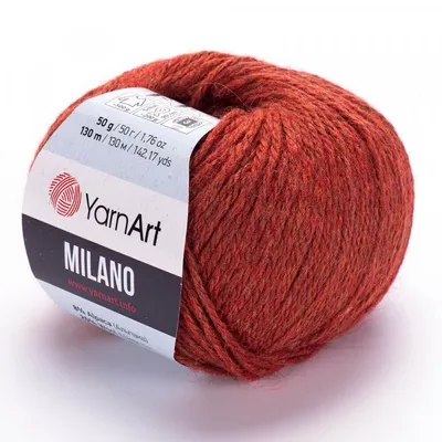 Produktbild von YarnArt Milano 857 Rost – Weiches Premiumgarn mit Wolle, ideal für elegante Herbst- und Winterprojekte, 50g