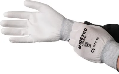 Produktbild von Nylon Arbeitshandschuhe Größe M, Polyurethanbeschichtet, hochelastisch, EN 388 (4131X)