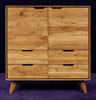 Produktbild von Kommode Timaru 08 Wildeiche massiv geölt - Abmessungen: 92 x 90 x 40cm (H x B x T)