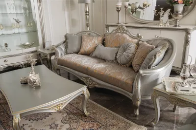 Produktbild von Couchen Polster Sofa Sofas 3 Sitzer Dreisitzer Stoffsofa Wohnzimmer Graue Samt