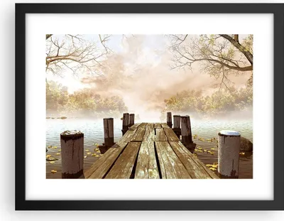 Produktbild von Gerahmtes Poster - Schwarzer Rahmen - Illustration herbst landschaft bäume - 40x30 cm - Wand Bild - Wanddeko - Wandbilder - Wandposter - Bilderrahmen - Bilder - Kunstdruck - Wandbild - P2BAA40x30-2394