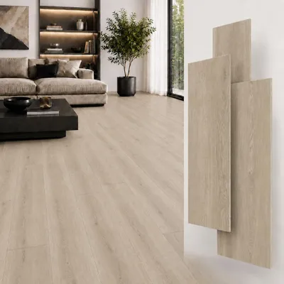 Zdjęcie produktu dla Wodoodporne panele NoblesBox podłogowe SPC 5 mm z podkładem IXPE – montaż na klik, 122 x 18,4 cm, dekor drewna, Obraz wygenerowany przez AI