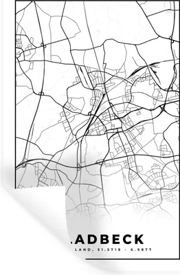 Produktbild von MuchoWow® Wandtattoo Wandsticker Wandaufkleber Karte - Stadtplan - Gladbeck - Karte 60x90 cm Selbstklebend und Repositionierbar - Sticker - Dekorfolie