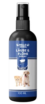 Produktbild von Hello Animal® Läuse & Flöhe Spray - Läuse & Flöhe – für Hunde und Katzen – Flohmittel – natürliche Formel – ideal für den täglichen Gebrauch – Abwеhr
