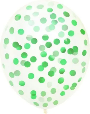 Image de Ballon transparent avec confettis VERTS, 1 pièce.
