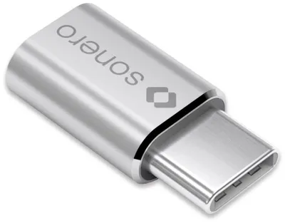 Produktbild von SONERO USB-Adapter Premium X-UA110, USB-C Stecker auf Micro-USB Buchse, silber