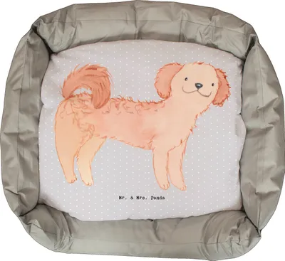 Produktbild von Mr. & Mrs. Panda Hundesofa Cavapoo Lebensretter - Grau Pastell - Geschenk, Dankeschön, Cavoodle, Vatertag, Hund, Ostern, Valentinstag, Hundekissen