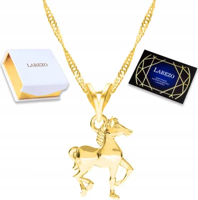 Image de Collier en or avec motif de cheval, amour des animaux, doré, argent 925