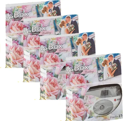 Produktbild von 4 x Photo PORST Einwegkamera,Hochzeitskamera,Partykamera Edition Wedding