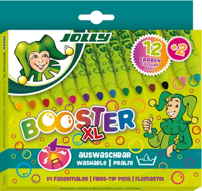 Produktbild von Jolly Filzstifte - BOOSTER XL Fasermaler - 14-teiliges Set im Kartonhängeetui - 4430-0015