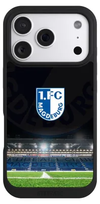 Produktbild von NIVOCASE Handyhülle für Apple iPhone 18 Pro  Hülle NIVOpure Case Schwarz Stadion 1. FC Magdeburg 1. FCM