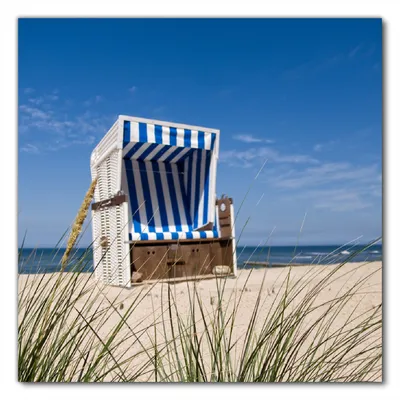 Produktbild von Wallario selbstklebende Möbelfolie/ Tischdecke für Innen und Außen, Größe: 80 x 80 cm - Strandkorb