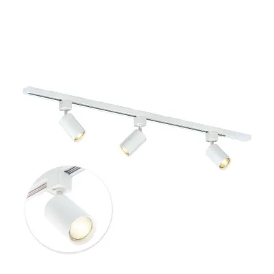 Produktbild von Qub Focus III - LED Schienensystem - Weiß - 1-Phasen - 100cm - 3x GU10 Spots - I-Form