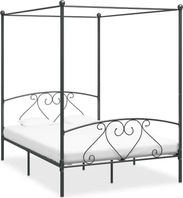 Produktbild von Möbel Himmelbett-Gestell Grau Metall 140 x 200 cm  - Klassische Betten 284443