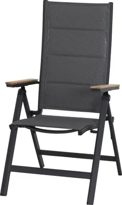 Produktbild von Siena Garden Klappsessel Tesoro, Aluminium pulverbeschichtet und Ranotex-Gewebe 4*4, matt anthrazit und royal grau, Rückenlehne 5-fach verstellbar